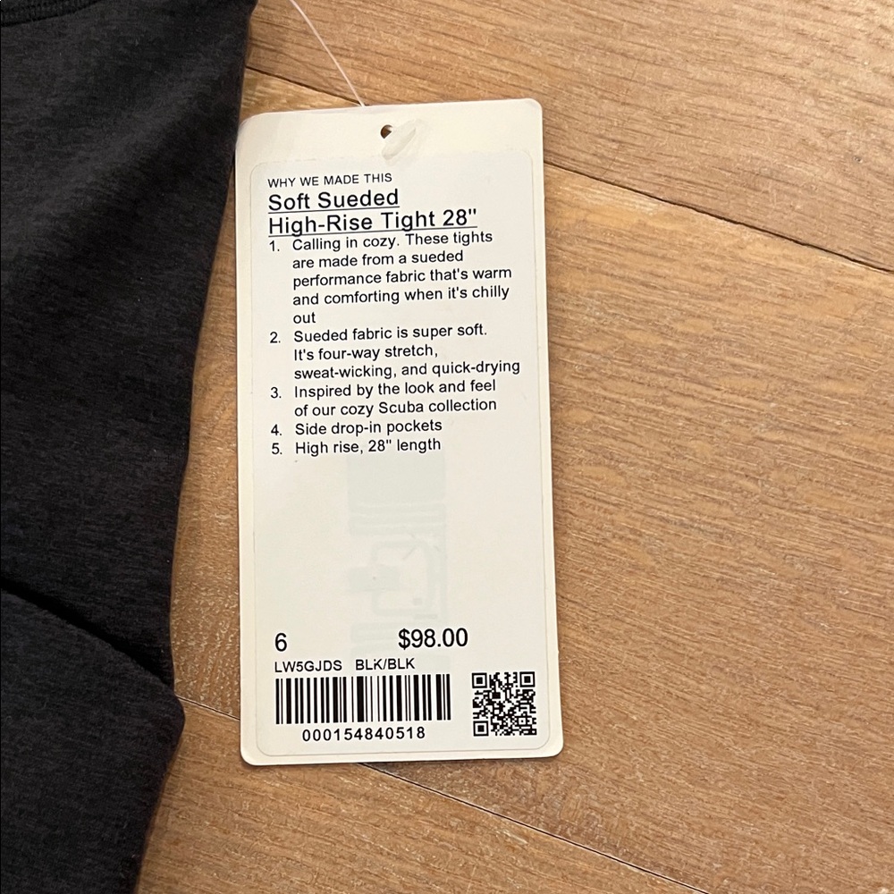 Lululemon soft sueded Black High-Waisted Leggings - Picture 2 of 4